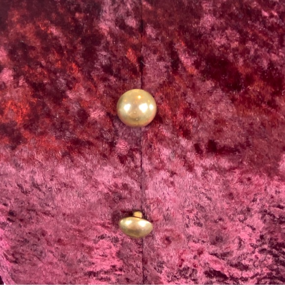 Vintage woman’s Brett Alixander maroon velvet dress size 12 - Picture 3 of 6